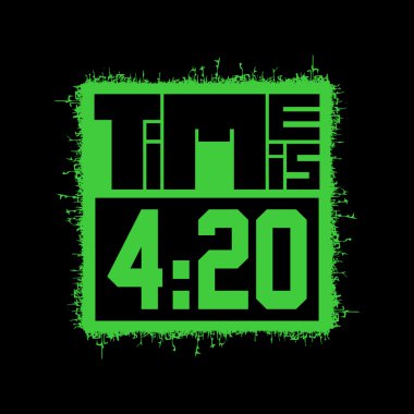 Time is 420, vector banner clipart