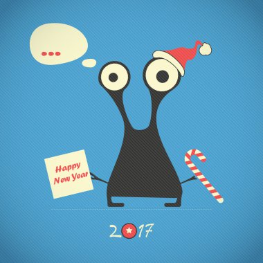 Komik canavar yılbaşı partisi 2017 kutluyor.