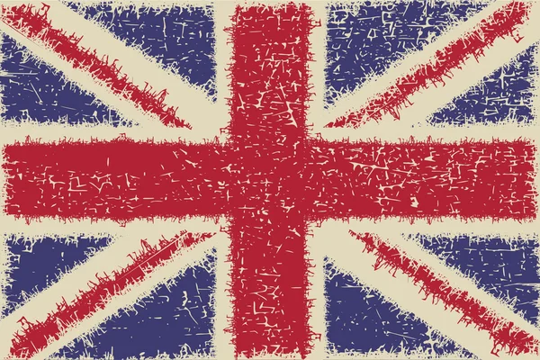 Bandera del Reino Unido con tiras afiladas. Gran Bretaña . — Vector de stock