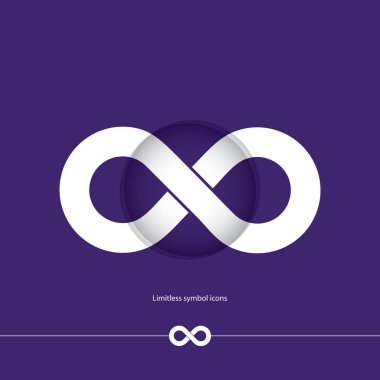 kırmızı zemin üzerine beyaz soyut sınırsız simgesi.