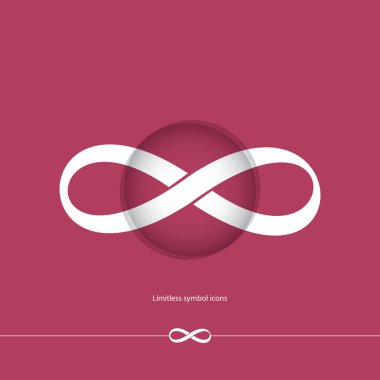 kırmızı zemin üzerine beyaz soyut sınırsız simgesi.