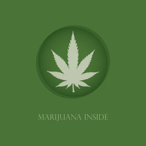 Foglia di cannabis in cerchio verde . — Vettoriale Stock
