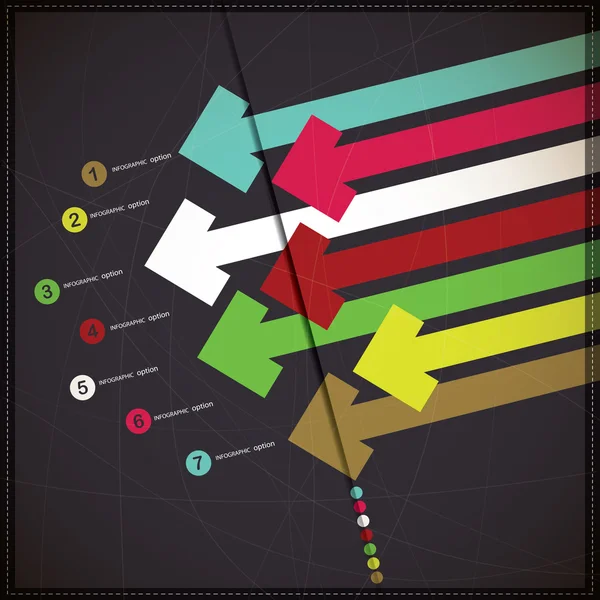 Banner de opciones de infografía con flechas — Vector de stock