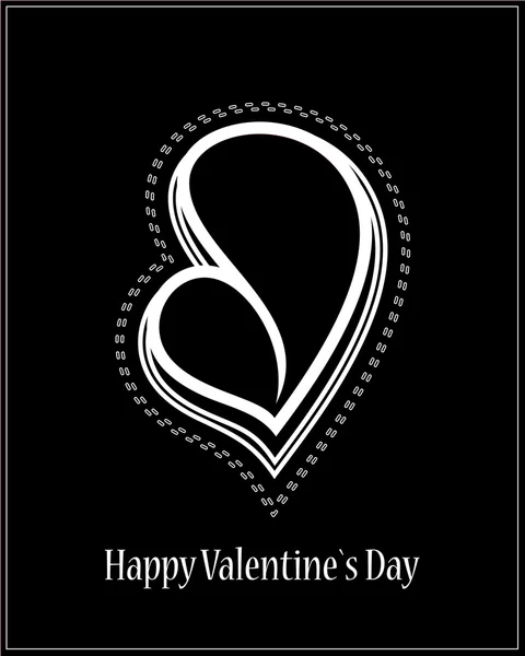 Carte Saint Valentin avec coeur . — Image vectorielle