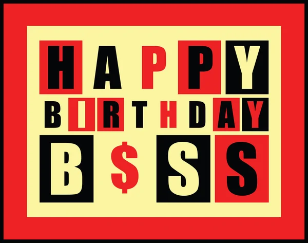 Grattis på födelsedagen-kort. Grattis på födelsedagen boss. — Stock vektor