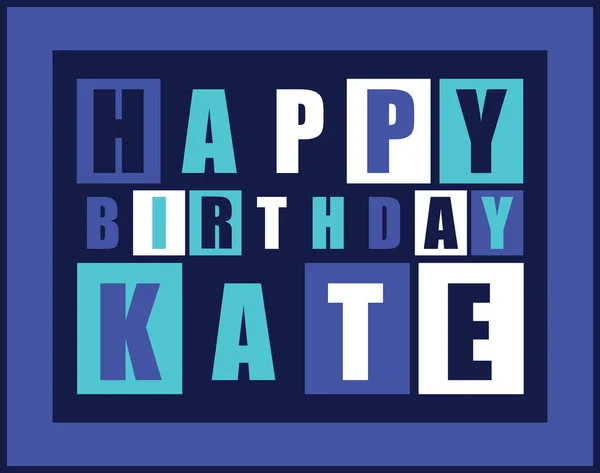 Retro Happy birthday card. Happy birthday Kate, — Stock Vector