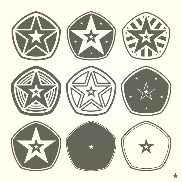 Ensemble de neuf étoiles à la frontière . — Image vectorielle