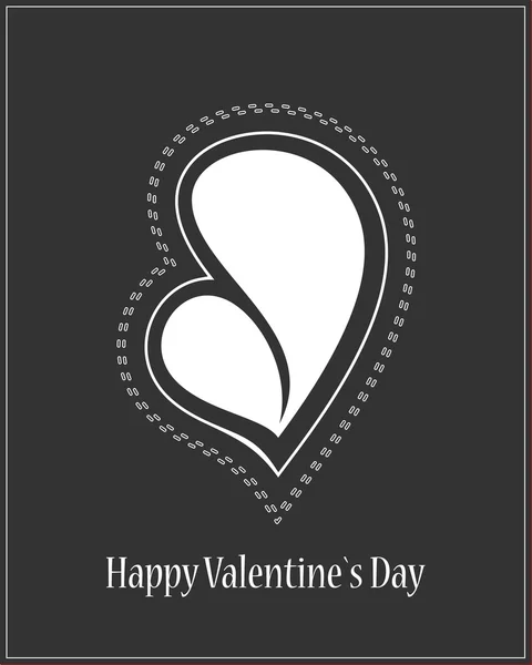 Valentine day card with heart. — Stock Vector