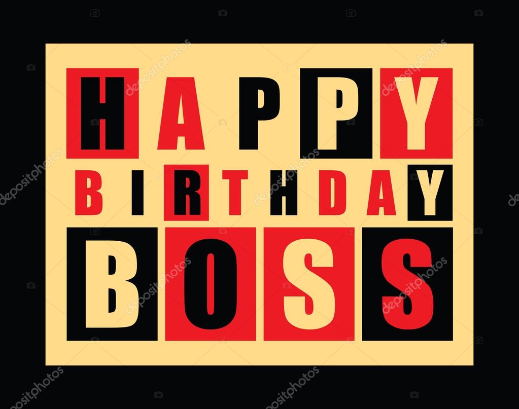 Happy birthday card. Happy birthday boss. Stock Vector by ...
