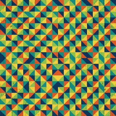 Dekoratif geometrik şekiller ve grunge arka plan ile sorunsuz