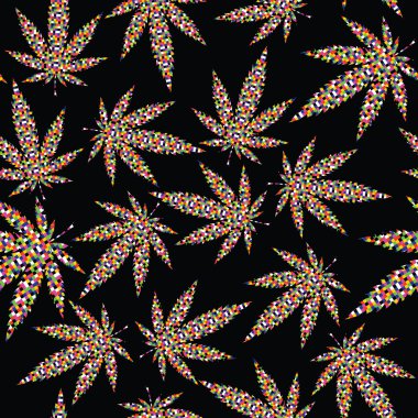 Piksel esrar yapraklar