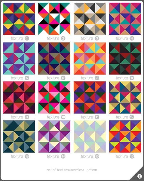 Set van 16 decoratieve naadloze patroon. Element en geometrische vormen. — Stockvector