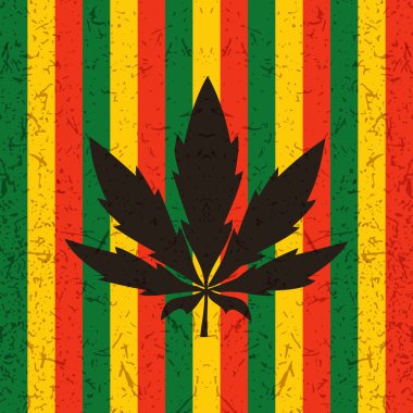 Kenevir yaprak grunge rastafarian bayrağı.