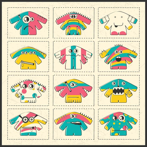 Set of twelve Monsters — Stock Vector