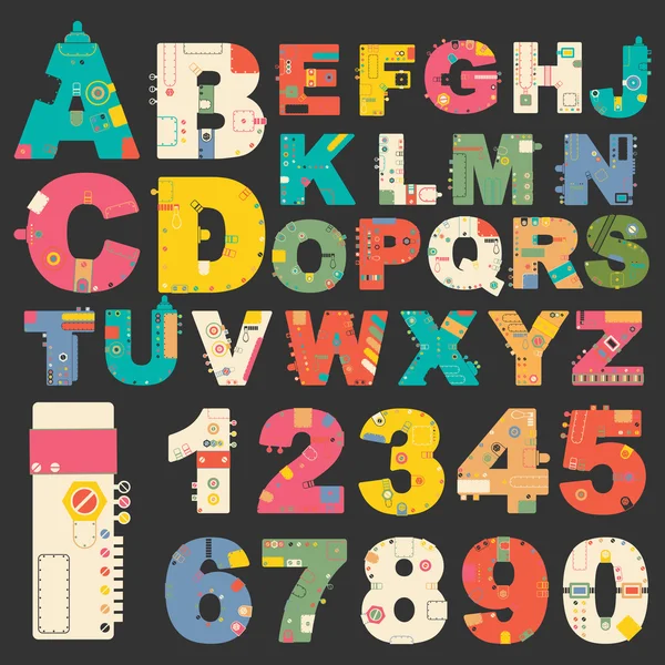 Funny Stylish alphabet. — Stock Vector