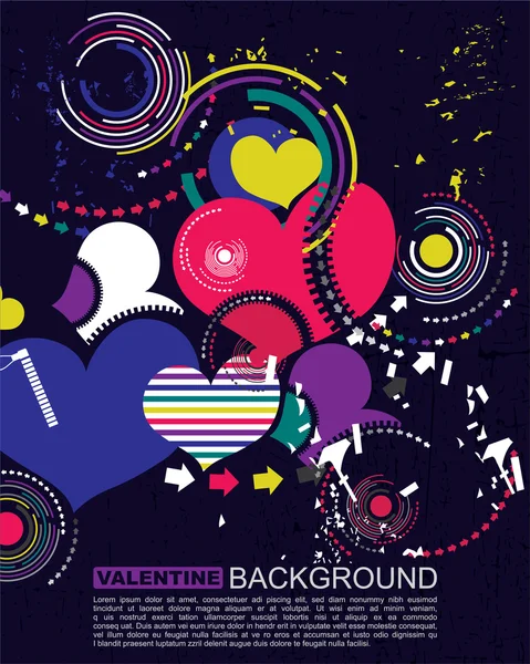 Grunge background with hearts - — Stock Vector