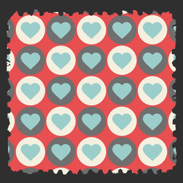 A piece of torn paper with heart seamless pattern. vector illustration — Stock Vector