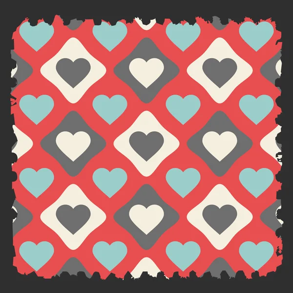 A piece of torn paper with heart seamless pattern. vector illustration — Stock Vector