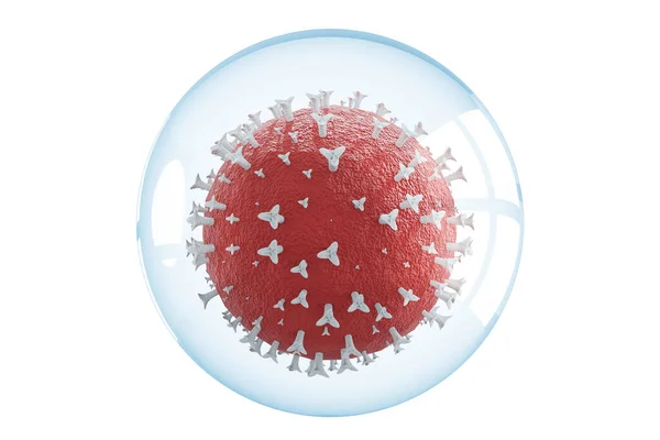 Рендеринг Коронавируса Внутри Пузыря Концепция Заражения Живых Клеток — стоковое фото