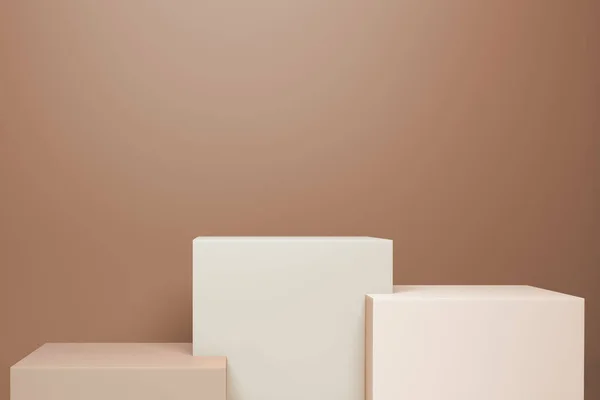 Representación Del Soporte Visualización Vacío Estante Producto Blanco Pie Telón —  Fotos de Stock
