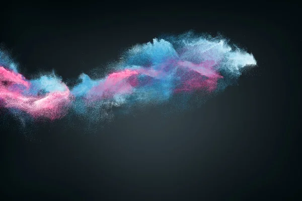 Abstraktní Design Vícebarevného Prášku Nebo Výbuchu Kouřového Mraku Tmavém Pozadí — Stock fotografie