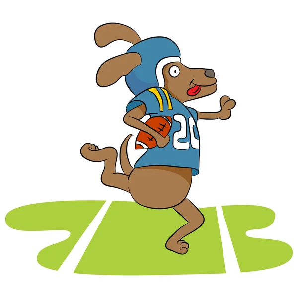 Dog Football Player — Stock Vector