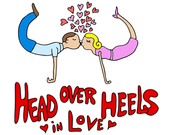 Głowę nad Heels para zakochanych — Wektor stockowy