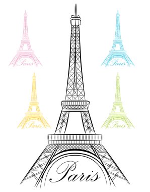 Süslü Paris Eyfel Kulesi simgesi