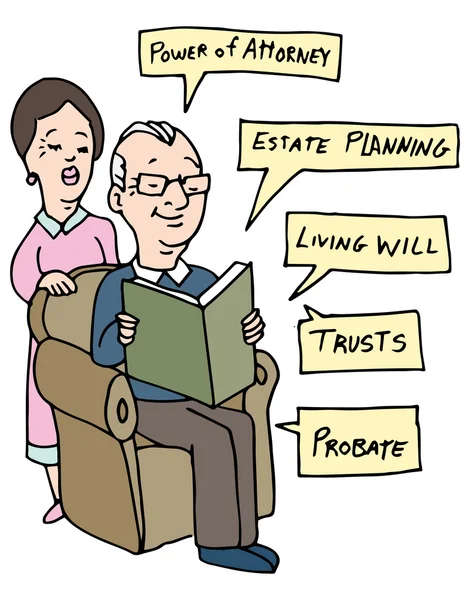 Seniors Estate Planning Research — Stock Vector