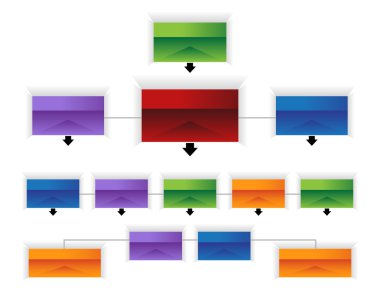 3D şirket kuruluş şeması Infographic