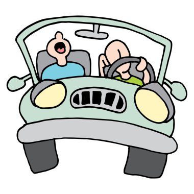 Uzun yorgun erkekler sürücü