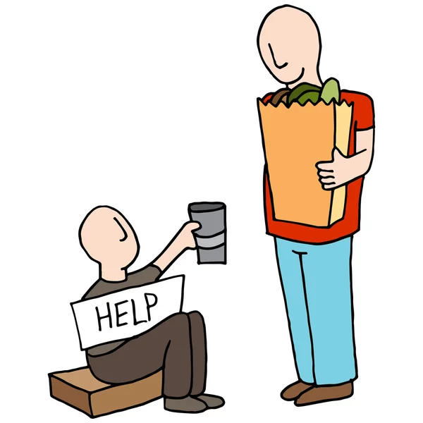 お客様からお金を求めて乞食 — ストックベクタ