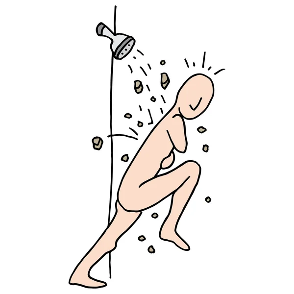 Hard water shower problem — Stock Vector