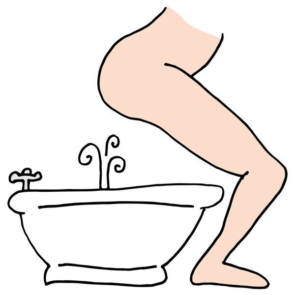 Person using bidet
