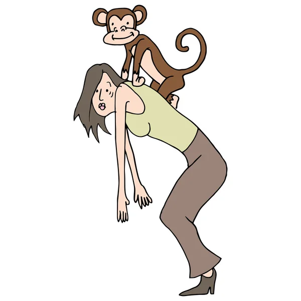 Bağımlılık maymun arka — Stok Vektör