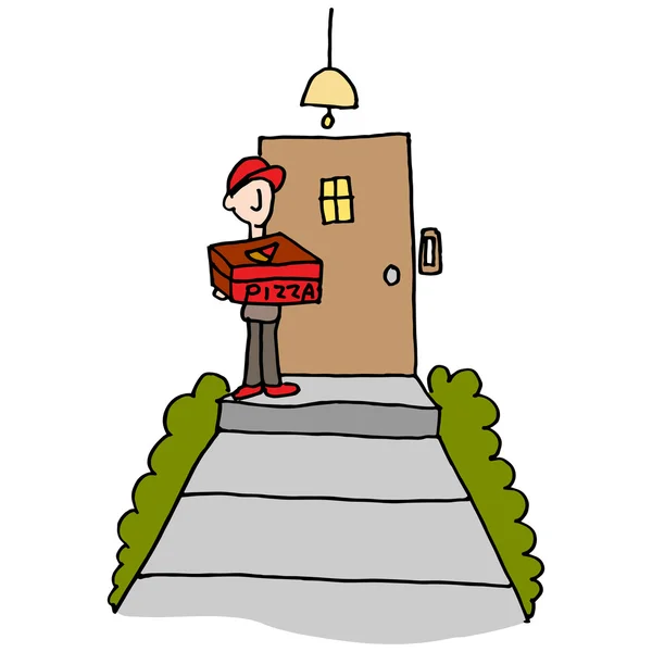 hombre de dibujos animados abriendo la puerta — Vector de stock