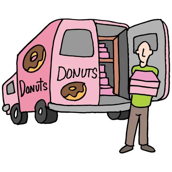 Conductor de entrega de donuts — Archivo Imágenes Vectoriales