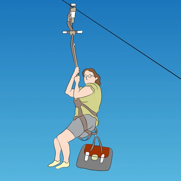 Ženské zip line rider — Stockový vektor