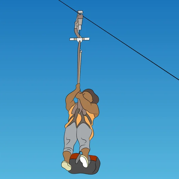 Mujer africana zip line rider — Archivo Imágenes Vectoriales