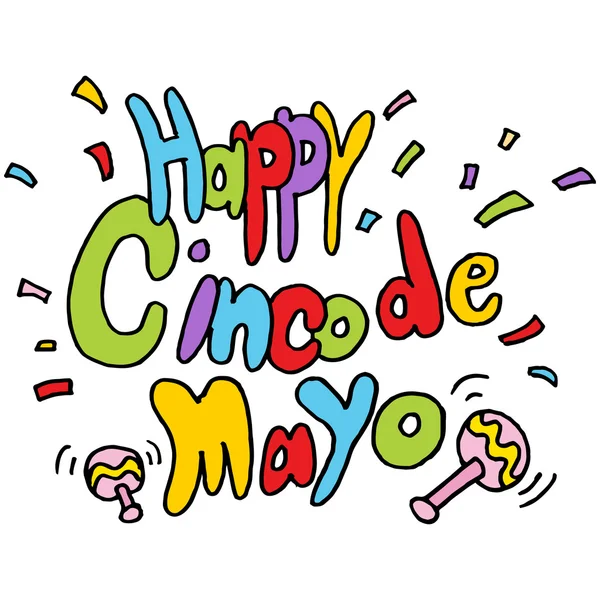 Cinco De Mayo szczęśliwy tekst wiadomości — Wektor stockowy