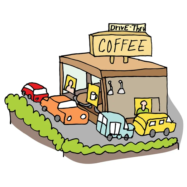 Drive-thru kafé — Stock vektor