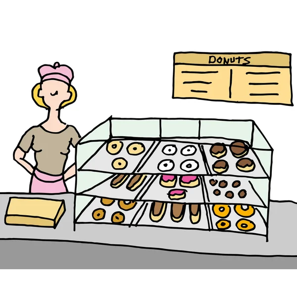 Donut toonbank — Stockvector