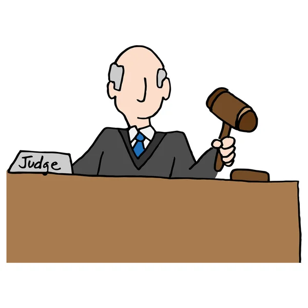 Judge holding gavel — Stock Vector
