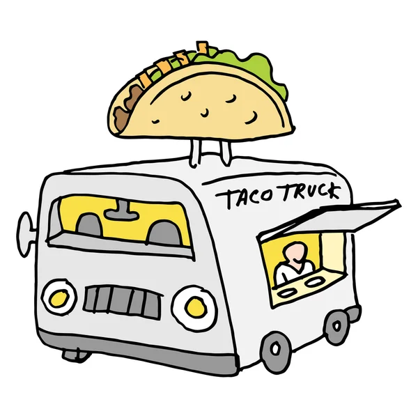 Camion messicano cibo taco — Vettoriale Stock