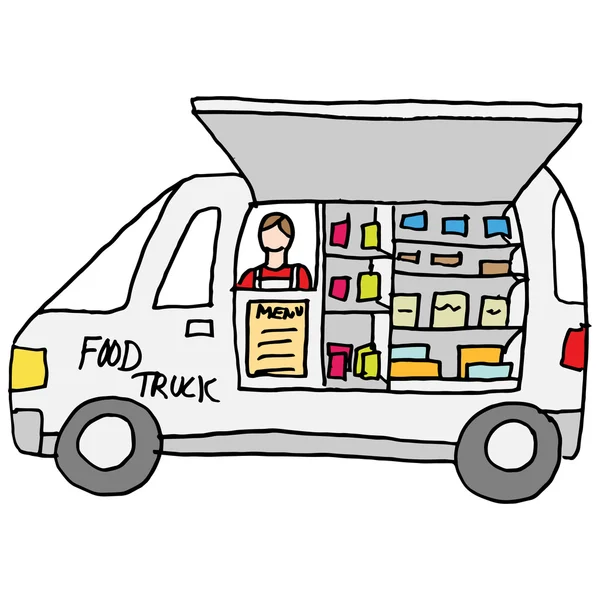 Food truck counter display — Stock Vector
