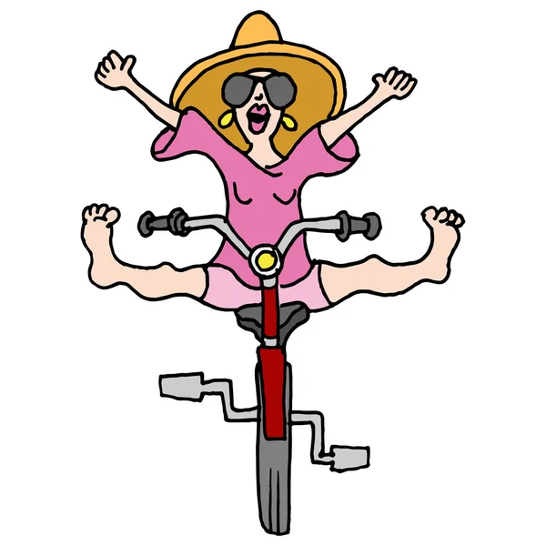 Mulher andar de bicicleta —  Vetores de Stock