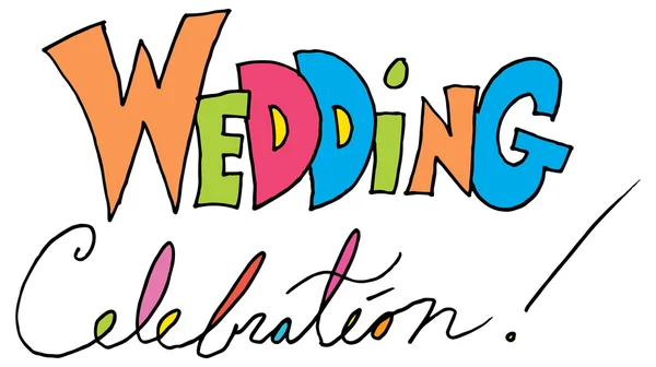 Mensaje de celebración de boda — Vector de stock