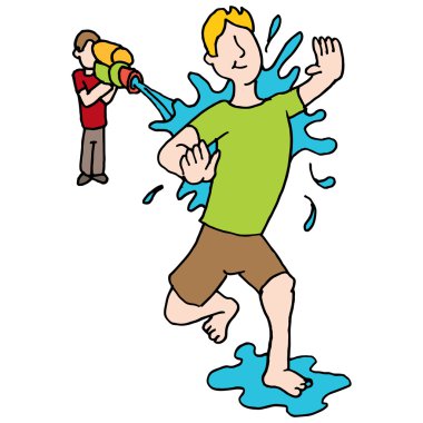 Man hit in back by water gun