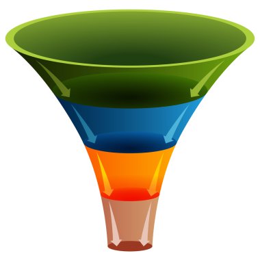 3d Layered Funnel Chart clipart
