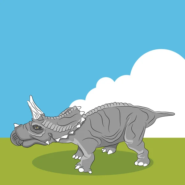 Triceratops Dinosaurus profiel — Stockvector